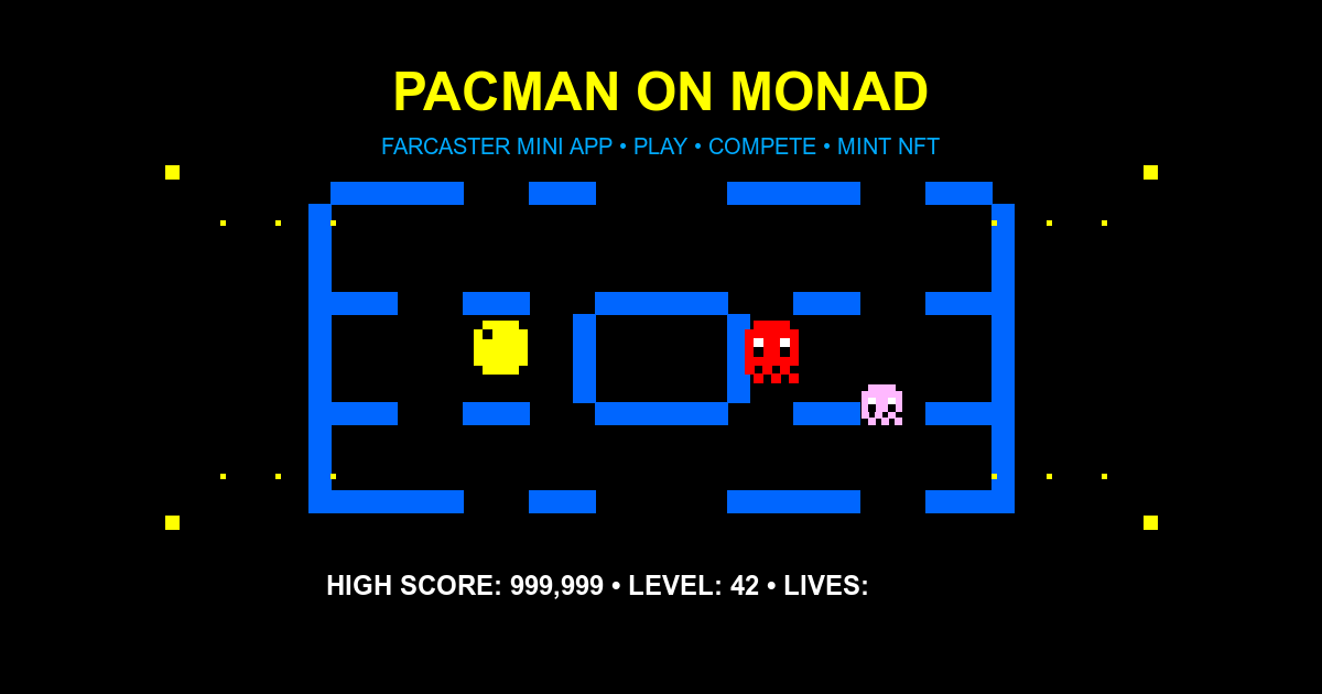 Monad Pacman - Farcaster Mini Apps